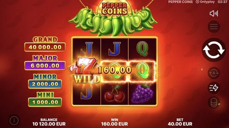 Pepper Coins - Wild a výherní kombinace